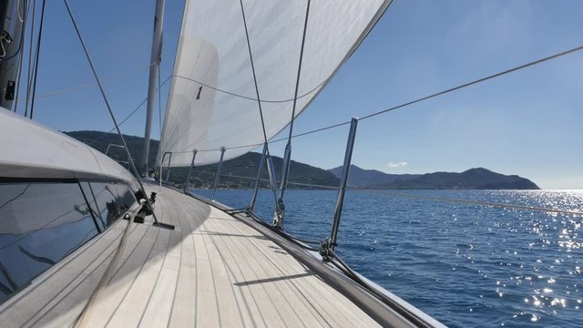 sail boat on board view