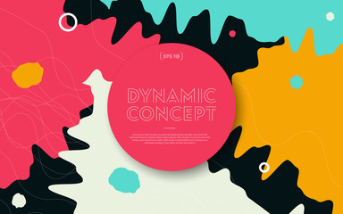 Creative dynamic geometric colorful bright background with patterns. Collage. Design for prints, posters, cards, etc. Vector EPS.