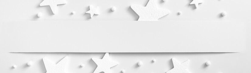 Creative christmas banner with star and snow