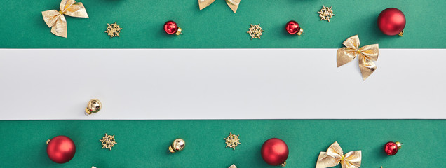 Fototapeta premium Christmas winter banner with white copy space