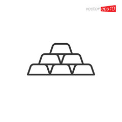 Golden Stack Icon Design Vector