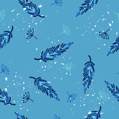 Seamless winter plant pattern background vector illustration for design