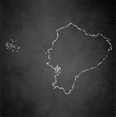 Ecuador map blackboard chalkboard blank vector