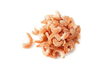 natural and organic dried shrimps, ha mi, on white background