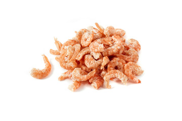 natural and organic dried shrimps, ha mi, on white background