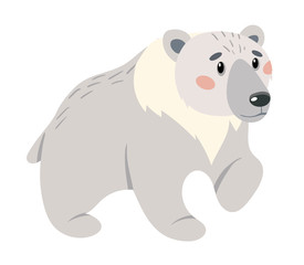 Fototapeta na wymiar Cute cartoon bear isolated on white background.