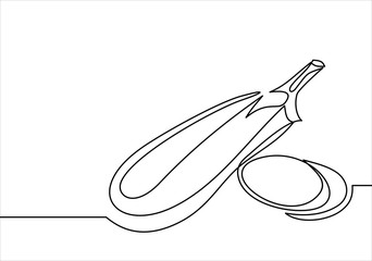 Eggplant line-continuous line drawing