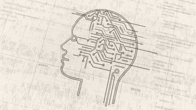 Artificial Intelligence futuristic sketch