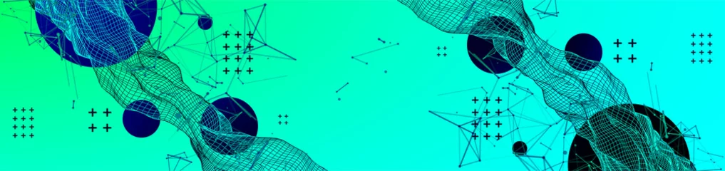 Fotobehang Zeegroen Abstract bright geometric  background. Vector illustration  © Alex