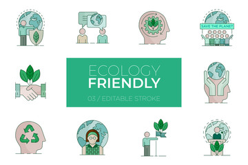 Set of Eco friendly color icons - Modern icons	