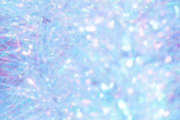 Christmas tinsel blurred abstract holographic trend background