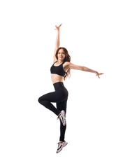 Fototapeta premium Slim fitness model in sportswear isolated shot