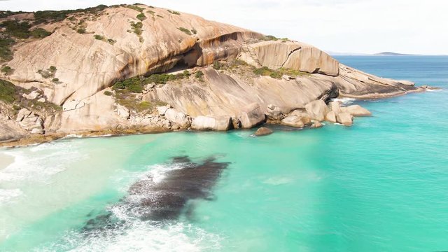 Aerial views of lovely esperance in morning light. Western Australia.