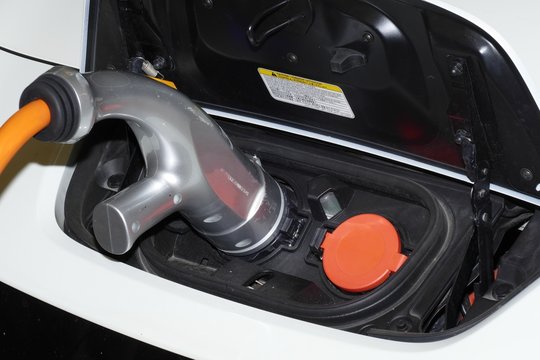 connector detail of electomobile at charging stration