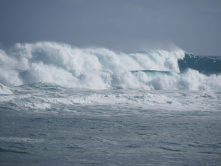 Big storm wave on the Atlantic Ocean.