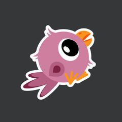 vector cute bird sticker template