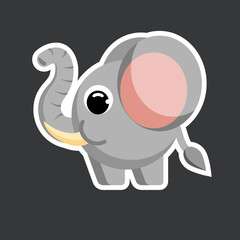vector cute elephant sticker template
