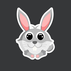 vector cute hare sticker template