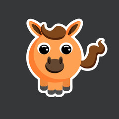 vector cute horse sticker template