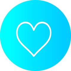 Gradient Circle Heart Icon With White Background