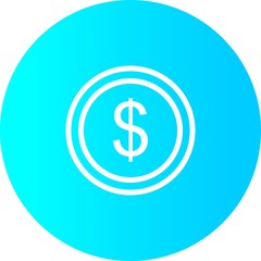 Gradient Circle Coin Icon With White Background