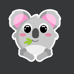 vector cute koala sticker template