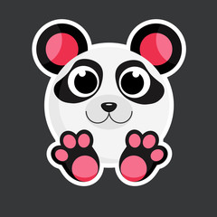 vector cute panda sticker template