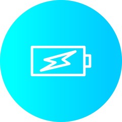 Gradient Circle Battey Charging Icon With White Background