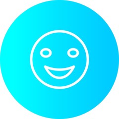 Gradient Circle Smile Icon With White Background