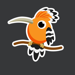 vector cute upupa sticker template © Jexy