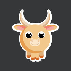 vector cute yak sticker template