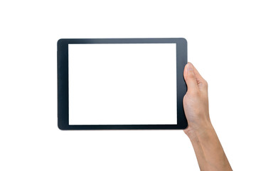 Technology Concept. Hand Holding Tablet