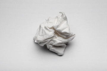 Crumpled sheet of paper. Trash concept.