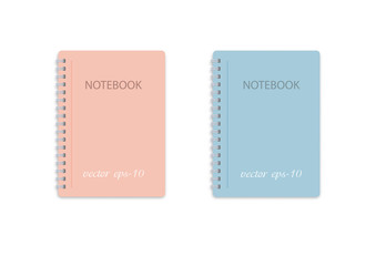 Set of multi-colored notebooks .Template for text.Paper mocap for inscription .Business diary .Vector ,Illustration.