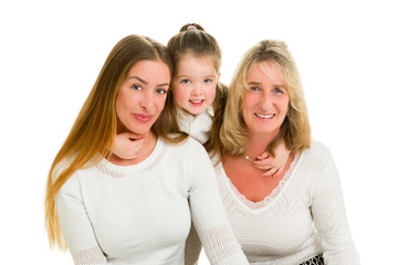 Portrait of grandmother with adult daughter and grandchild