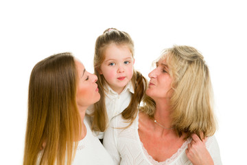 Portrait of grandmother with adult daughter and grandchild