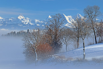 Aussicht von Längenberg, Berner Alpen, Schweiz