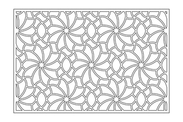 Decorative card for cutting. Recurring Artistic Arab Mosaic pattern. Laser cut. Ratio 3:2. Vector illustration.