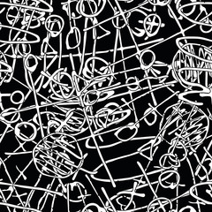 Grunge monochrome urban background. Seamless vector texture