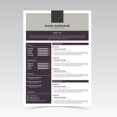 CV / resume Template Vector Design