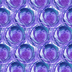 Purple drawn circles on a white background. Seamless pattern. Abstract texture for wallpaper, wrapping paper or fabric design