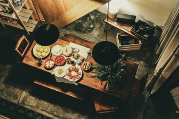 Evening in the house