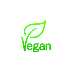 Vegan Bio Icon symbol. Organic Label Tag. Green Leaf Banner isolated. Vector illustration