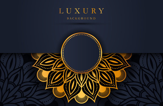 Luxury Gold Mandala Ornate Background For Wedding Invitation, Book Cover. Arabesque Islamic Background