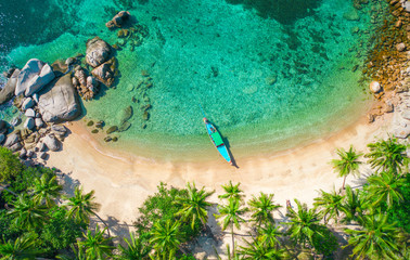 Aerial view Sai Nuan beach, koh Tao, Thailand