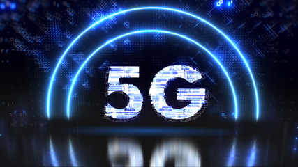 5g cellular network technology symbol. Internet tech background illustration