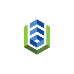 Fototapeta premium Technology, building, working space logo vector.