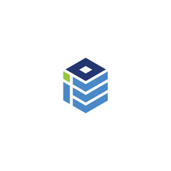 Obraz premium Technology, building, working space logo vector.