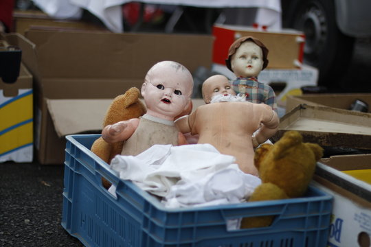 Old Doll At Flea Market