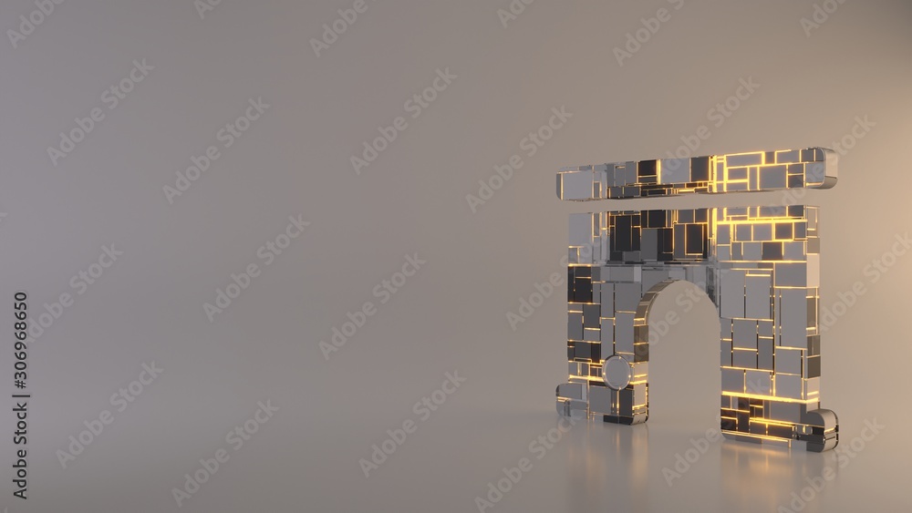 Aufkleber light background 3d rendering symbol of archway icon